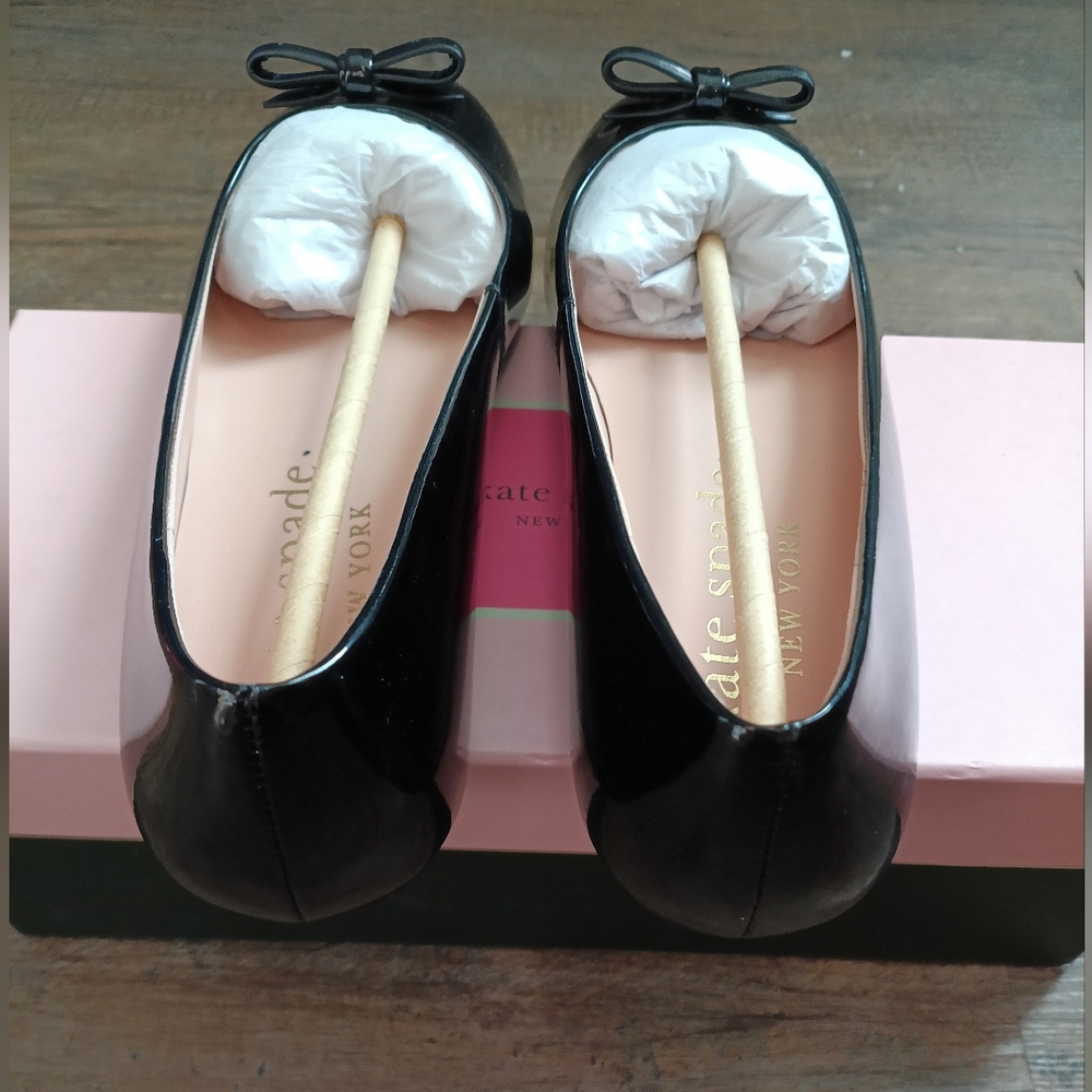 Kate Spade Kiersten Bow Flats Black Size 10 - Picture 3 of 5